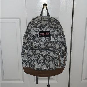 JanSport Grey Heathered Floral Backpack